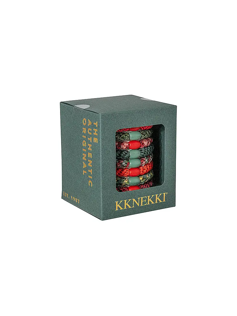 KKNEKKI | Elastici per capelli, confezione da 8. EDIZIONE FESTIVA | Rosso