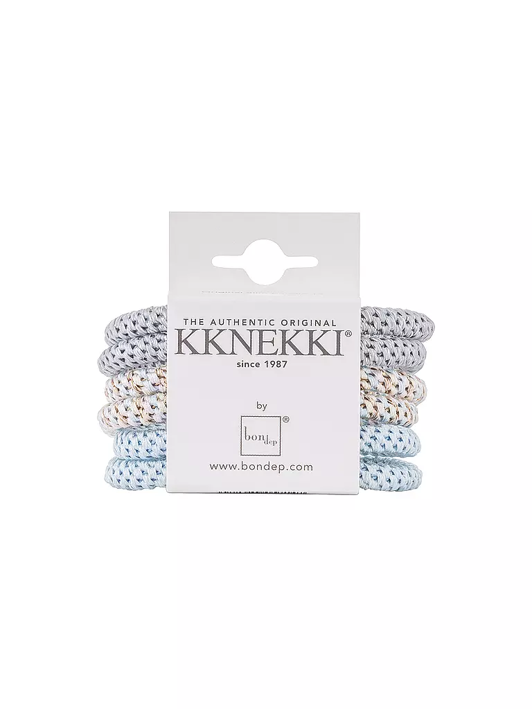 KKNEKKI | Elastico per capelli, confezione da 6, BUNDLE 14 | Blu chiaro