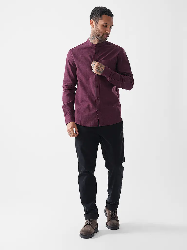 KNOWLEDGE COTTON APPAREL | Camicia di flanella | Rosso scuro