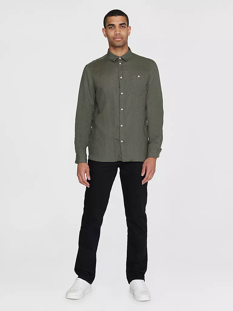 KNOWLEDGE COTTON APPAREL | Camicia di lino | Oliva