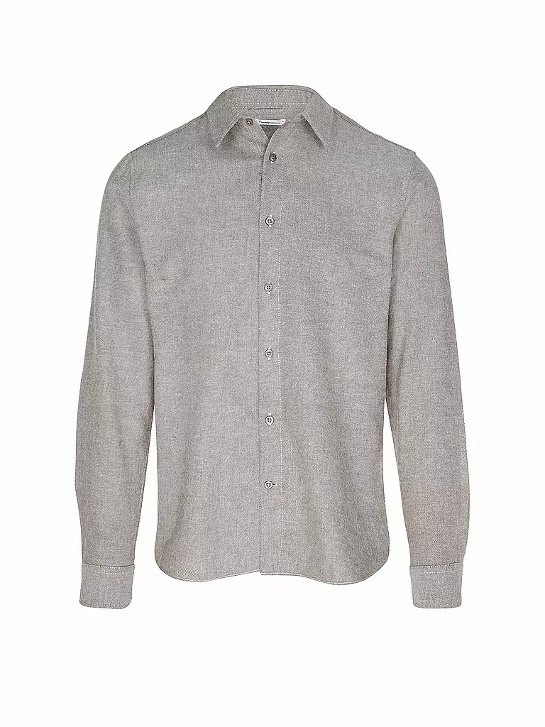 KNOWLEDGE COTTON APPAREL | Flanellhemd Slim Fit | Grigio chiaro