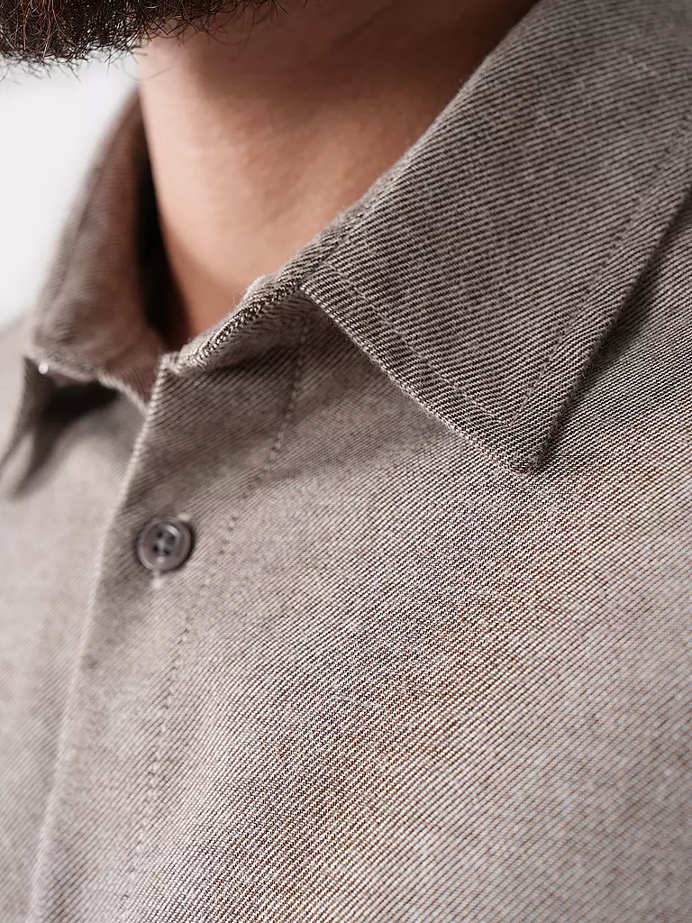 KNOWLEDGE COTTON APPAREL | Flanellhemd Slim Fit | Grigio chiaro