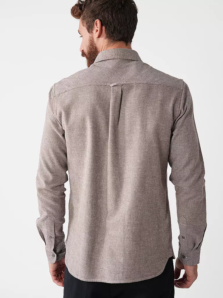 KNOWLEDGE COTTON APPAREL | Flanellhemd Slim Fit | Grigio chiaro