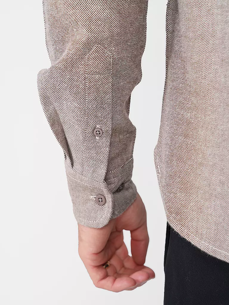 KNOWLEDGE COTTON APPAREL | Flanellhemd Slim Fit | Grigio chiaro