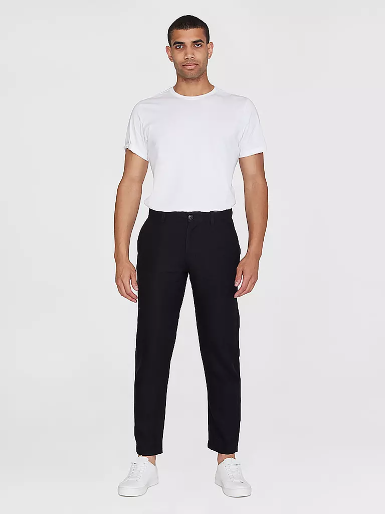 KNOWLEDGE COTTON APPAREL | Leinenchino Loose Fit CHUCK | Nero