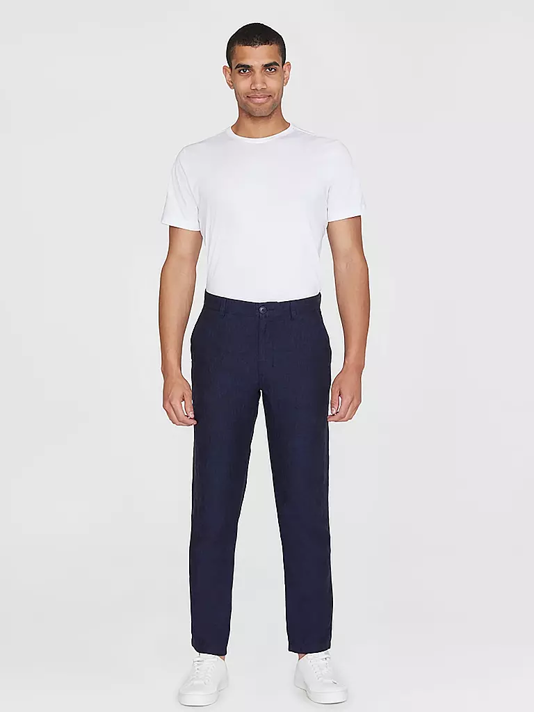 KNOWLEDGE COTTON APPAREL | Leinenchino Loose Fit CHUCK | Blu