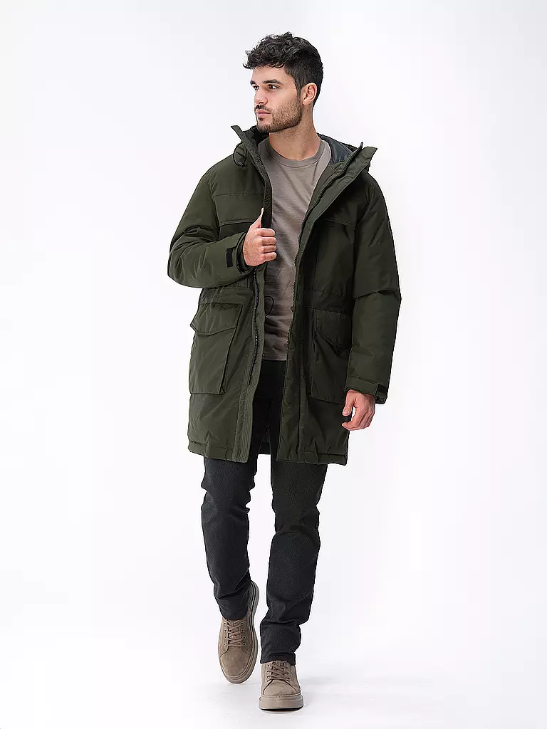 KNOWLEDGE COTTON APPAREL | Parka APEX CANVAS | Verde scuro