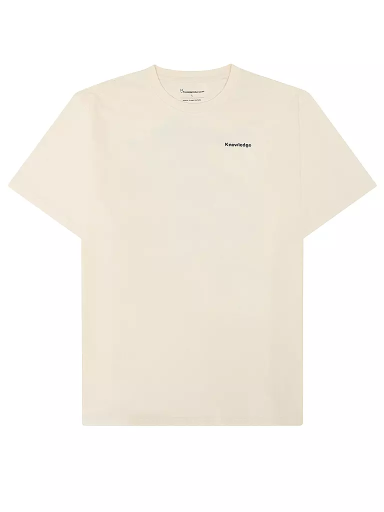 KNOWLEDGE COTTON APPAREL | T-shirt BACKPRINT MOUNTAIN | Crema