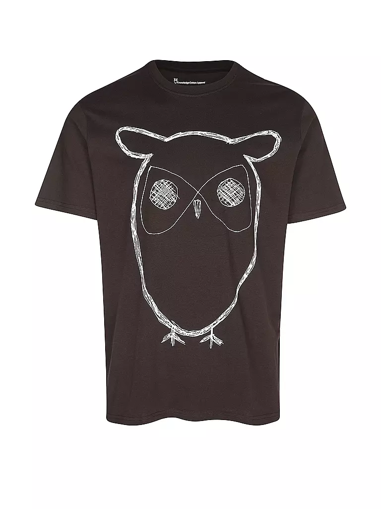 KNOWLEDGE COTTON APPAREL | T-Shirt BIG OWL | Marrone