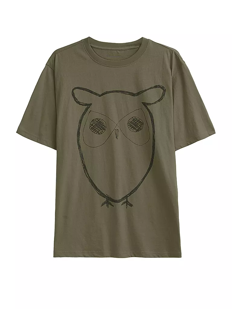 KNOWLEDGE COTTON APPAREL | T-Shirt BIG OWL | Oliva