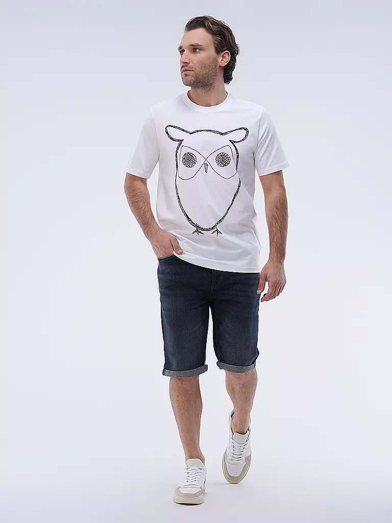 KNOWLEDGE COTTON APPAREL | T-Shirt BIG OWL | Bianco