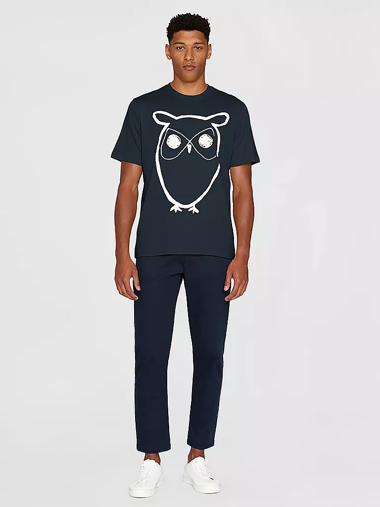 KNOWLEDGE COTTON APPAREL | T-Shirt BIG OWL | Blu