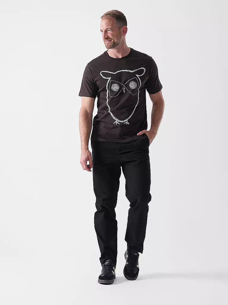 KNOWLEDGE COTTON APPAREL | T-Shirt BIG OWL | Marrone