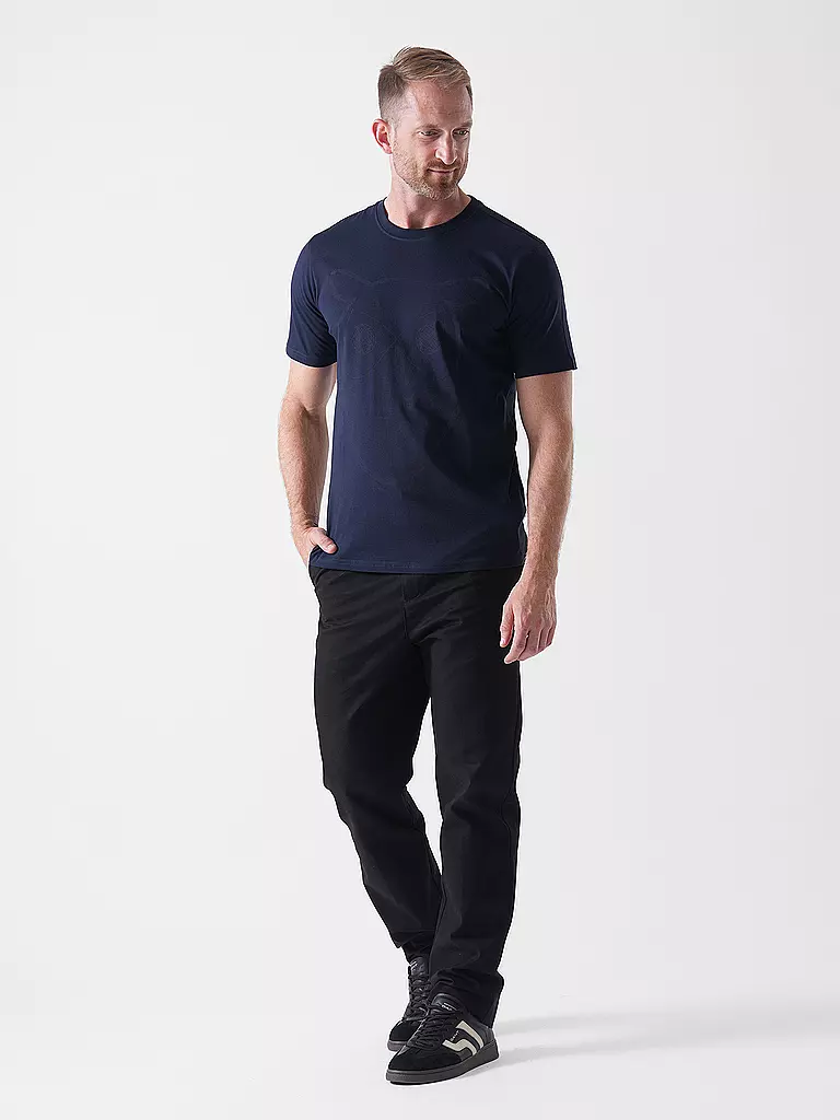 KNOWLEDGE COTTON APPAREL | T-Shirt BIG OWL | Blu scuro