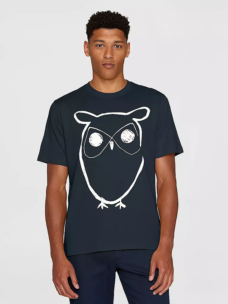 KNOWLEDGE COTTON APPAREL | T-Shirt BIG OWL | Blu