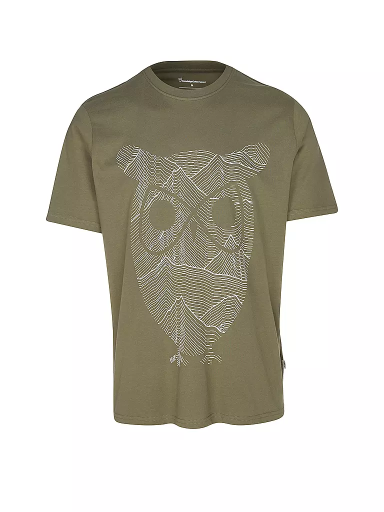 KNOWLEDGE COTTON APPAREL | T-Shirt OWL LINES | Oliva