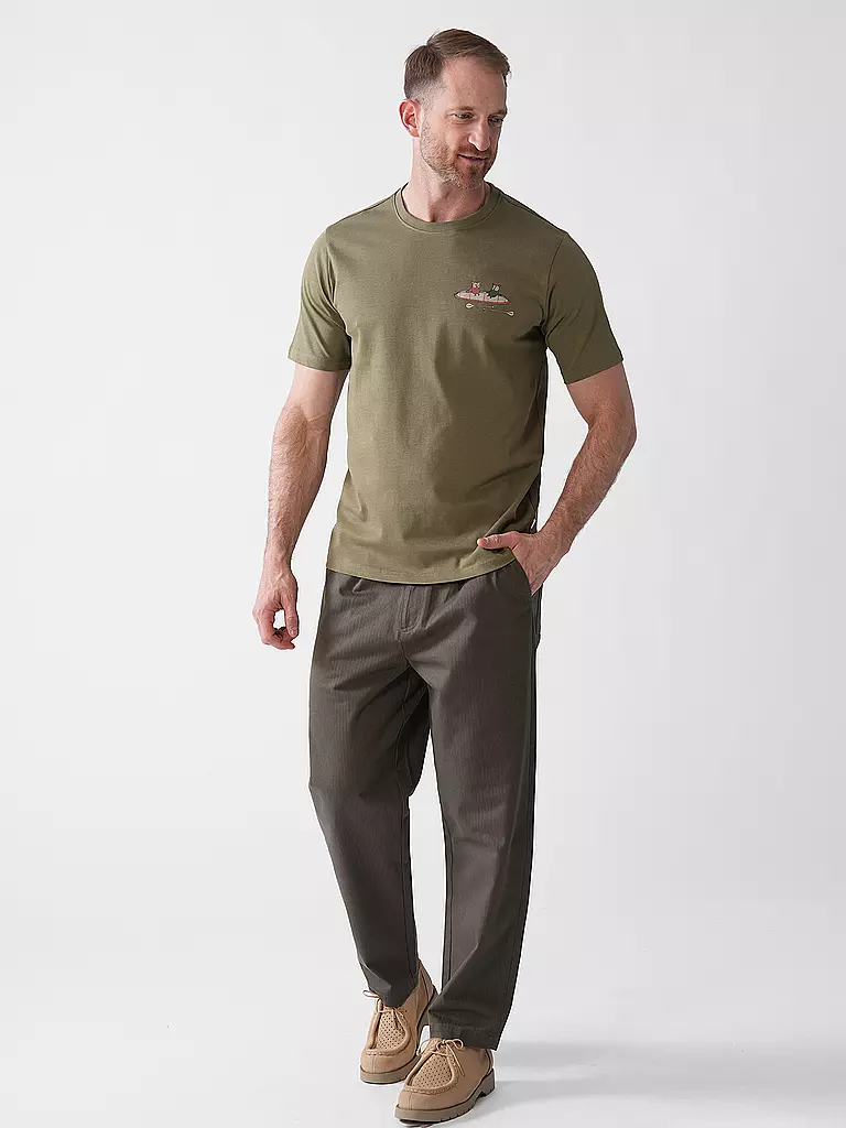 KNOWLEDGE COTTON APPAREL | T-Shirt TEE KAJAK | Oliva