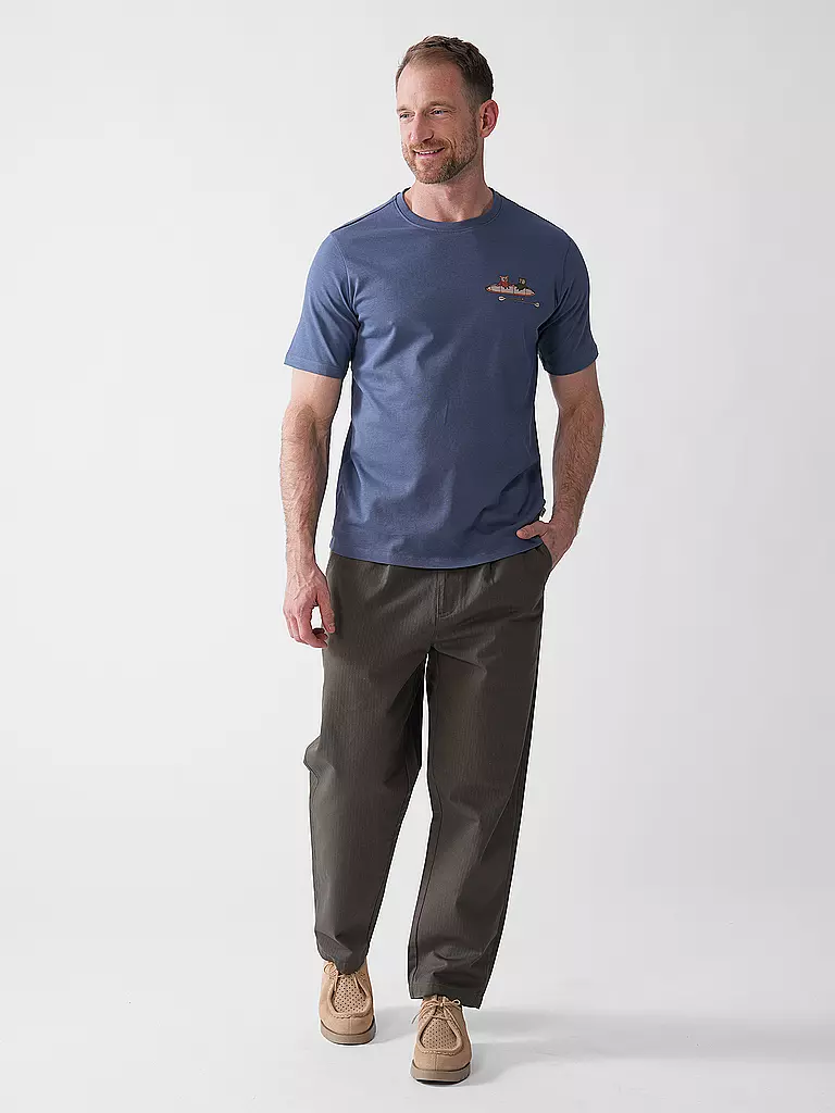 KNOWLEDGE COTTON APPAREL | T-Shirt TEE KAJAK | Blu
