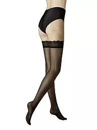 KUNERT | Halterlose Strümpfe LACE NET black | Nero