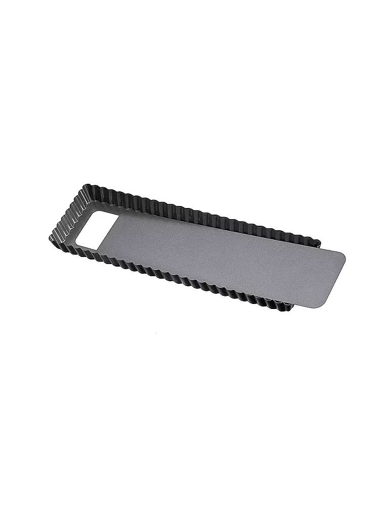 LA FORME | Teglia per crostata con fondo removibile rettangolare 35x13 cm | Grigio