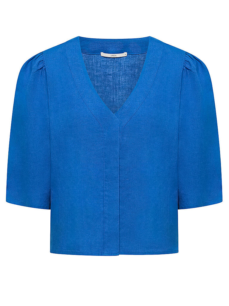 Lanius Blusa di lino blu 38