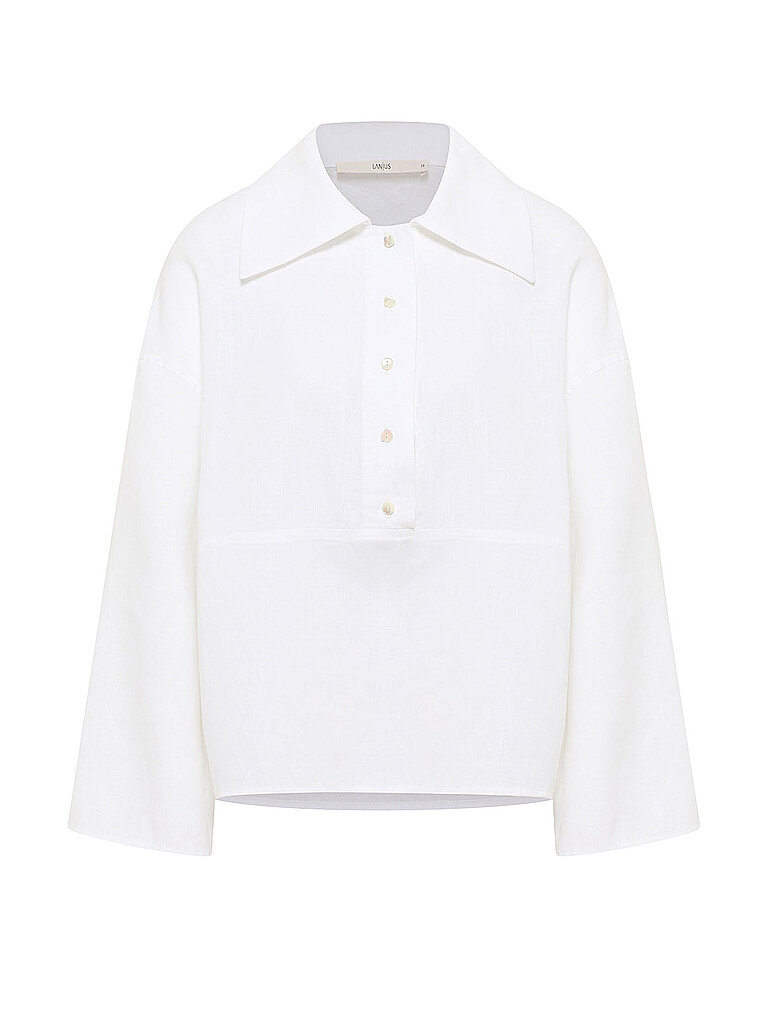Camicetta di lino vestibilità oversize bianco 38