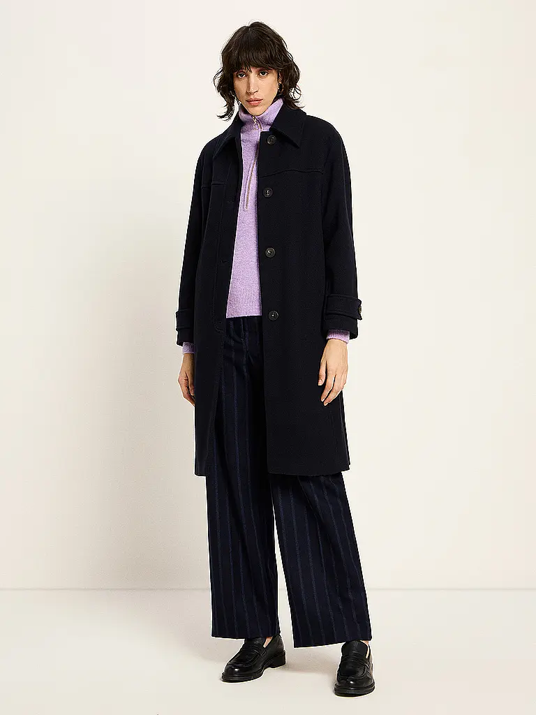 LANIUS | Cappotto di lana | Blu scuro