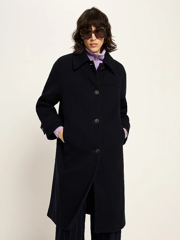 LANIUS | Cappotto di lana | Blu scuro