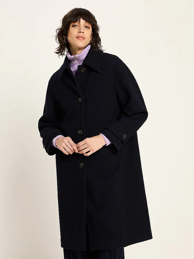 LANIUS | Cappotto di lana | Blu scuro