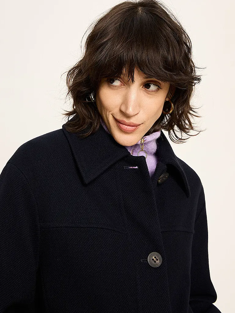 LANIUS | Cappotto di lana | Blu scuro
