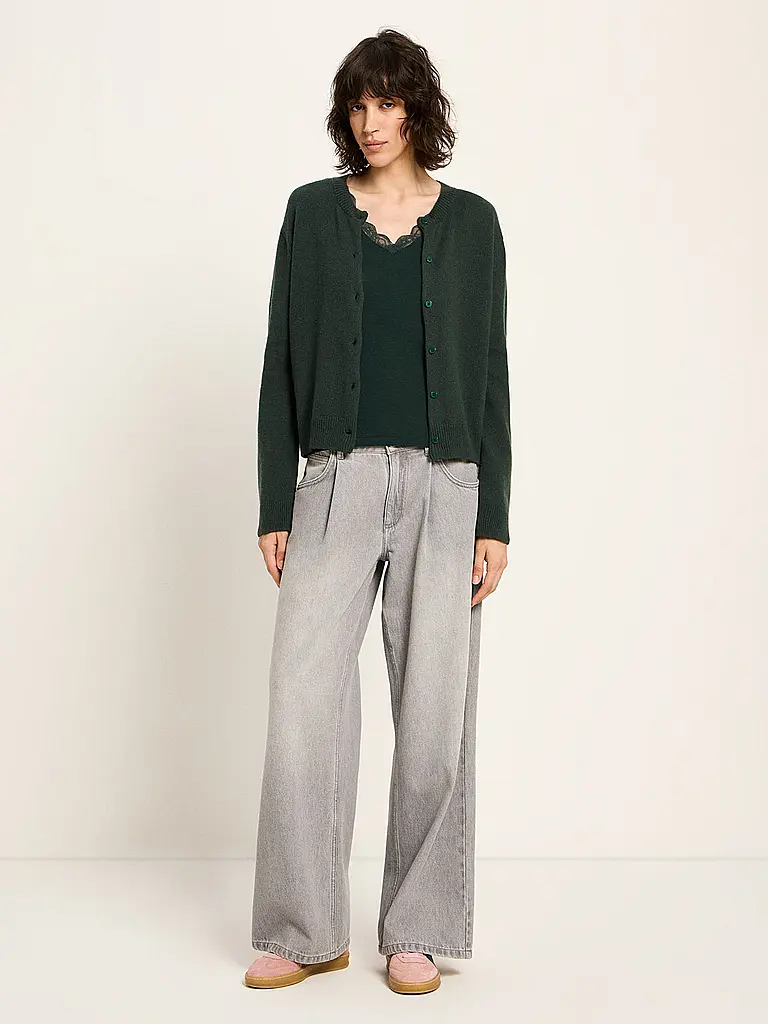 LANIUS | Cardigan Boxy Fit | Verde scuro