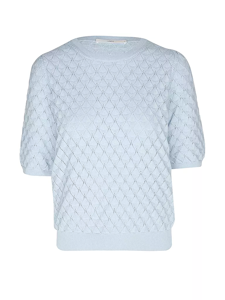 LANIUS | Pullover
Marke: LANIUS
Farbe: hellblau
Kategorien: Moda,Donna

Lunghezza manica: Manica corta
Scollatura: Girocollo
Materiale: Cotone
Motivo: Tinta unita
Vestibilità (capispalla): Regular
Stile: Pure
Dettagli: Motivo a maglia | Blu chiaro