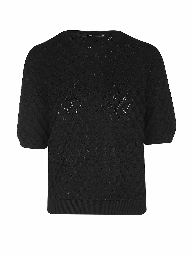 LANIUS | Pullover
Marke: LANIUS
Farbe: nero
Kategorien: Moda,Donna

Lunghezza manica: Manica corta
Scollatura: Girocollo
Materiale: Cotone
Motivo: Tinta unita
Vestibilità (capispalla): Regular
Stile: Pure
Dettagli: Lavorazione a maglia | Nero