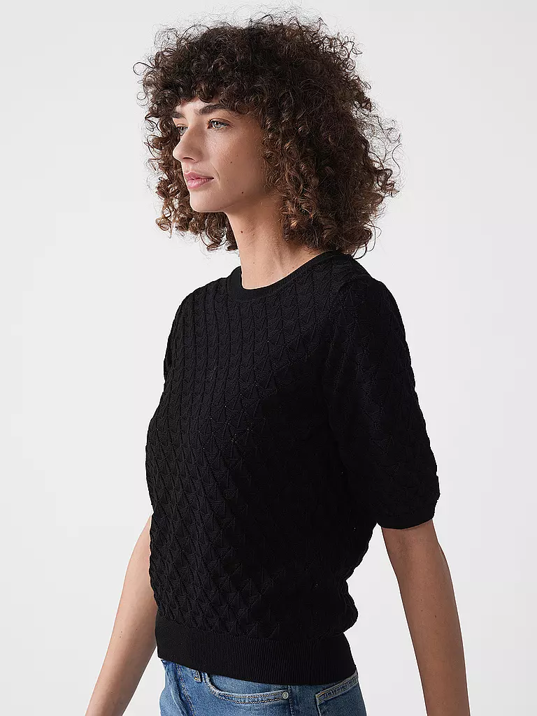 LANIUS | Pullover
Marke: LANIUS
Farbe: nero
Kategorien: Moda,Donna

Lunghezza manica: Manica corta
Scollatura: Girocollo
Materiale: Cotone
Motivo: Tinta unita
Vestibilità (capispalla): Regular
Stile: Pure
Dettagli: Lavorazione a maglia | Nero