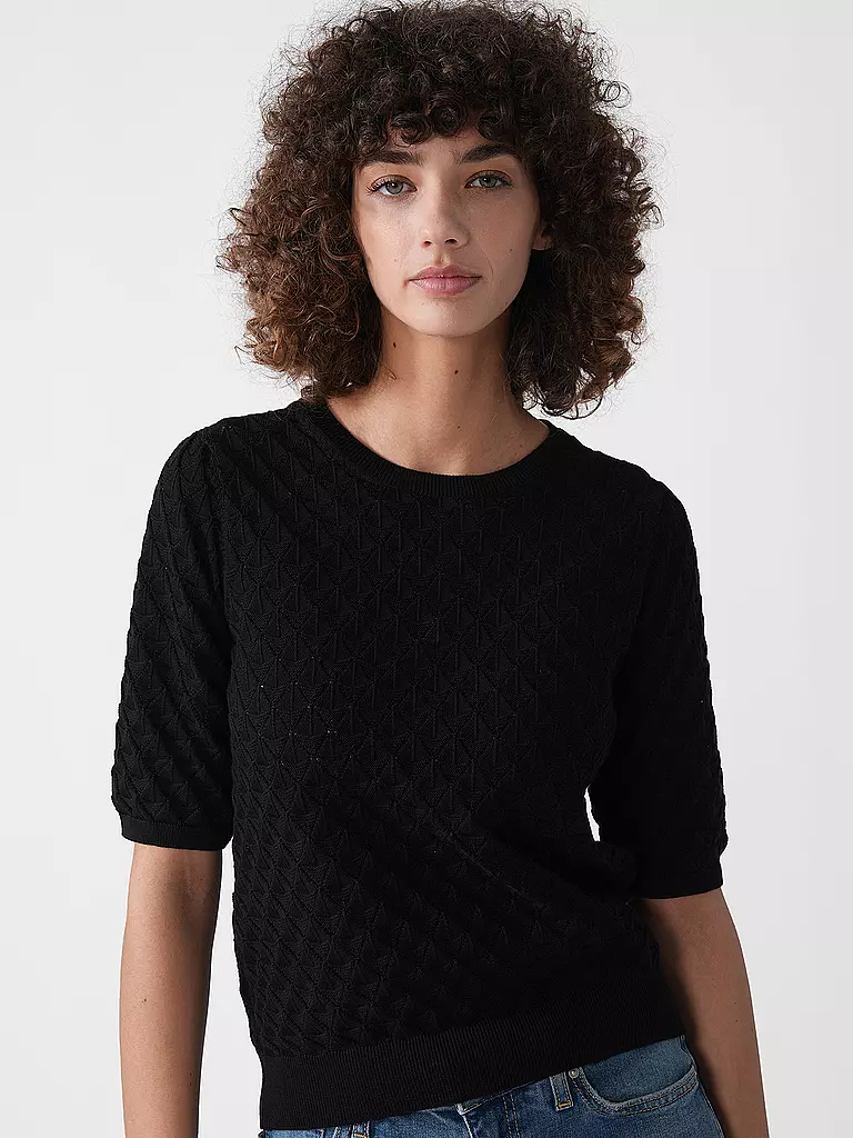 LANIUS | Pullover
Marke: LANIUS
Farbe: nero
Kategorien: Moda,Donna

Lunghezza manica: Manica corta
Scollatura: Girocollo
Materiale: Cotone
Motivo: Tinta unita
Vestibilità (capispalla): Regular
Stile: Pure
Dettagli: Lavorazione a maglia | Nero