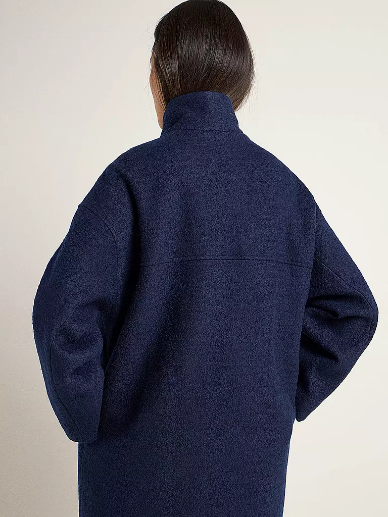 LANIUS | Wollmantel Oversized Fit | Blu scuro