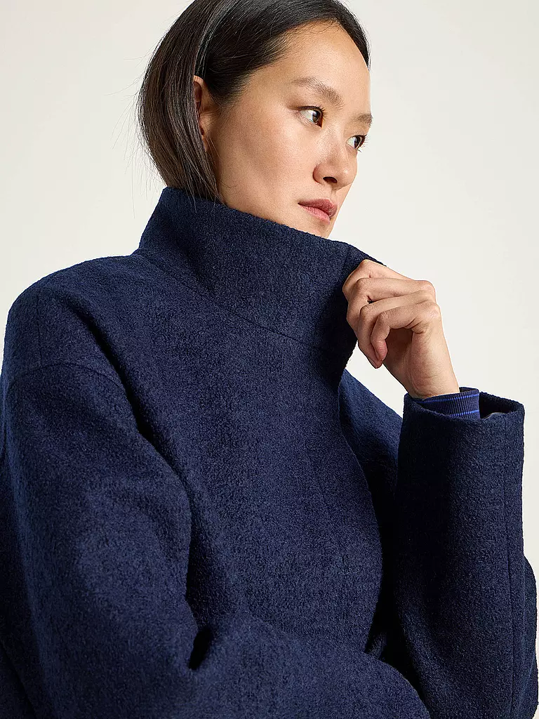 LANIUS | Wollmantel Oversized Fit | Blu scuro
