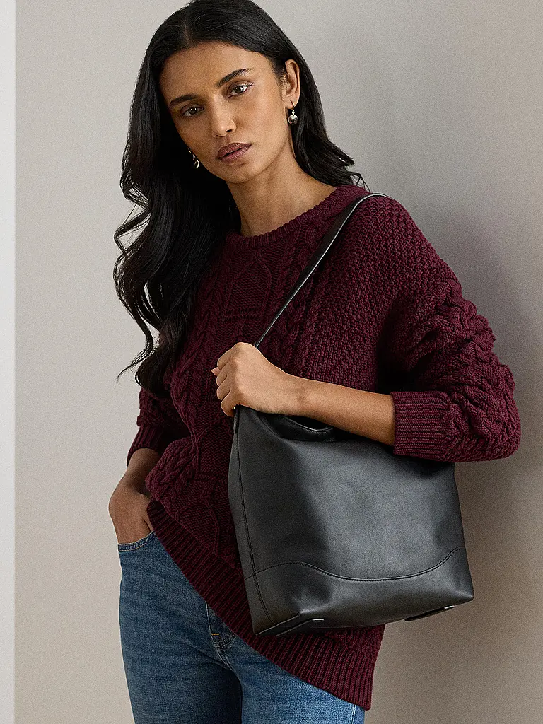 LAUREN RALPH LAUREN | Borsa in pelle - Hobo Bag TASHA Large | Nero