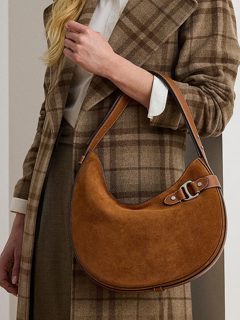 LAUREN RALPH LAUREN | Borsa in pelle - Hobo Bag TASHA Large | Marrone chiaro