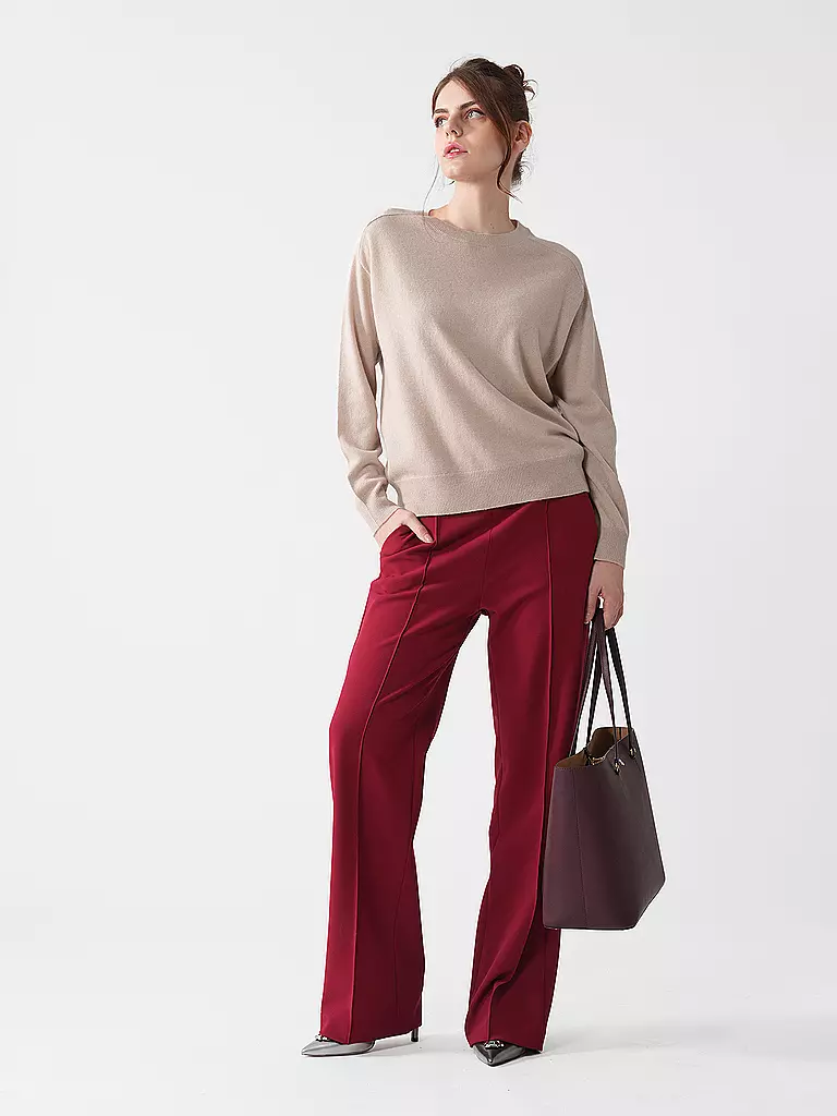LAUREN RALPH LAUREN | Ledertasche - Shopper KARLY TOTE Large | Rosso scuro