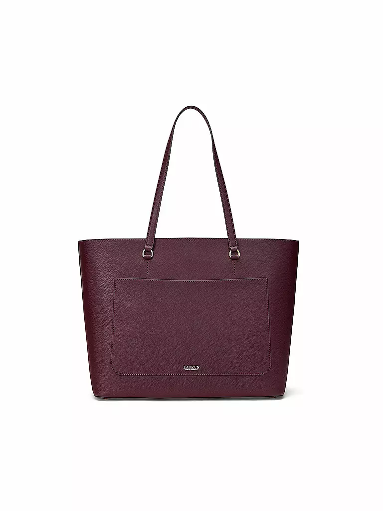 LAUREN RALPH LAUREN | Ledertasche - Shopper KARLY TOTE Large | Rosso scuro