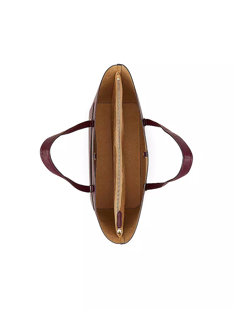 LAUREN RALPH LAUREN | Ledertasche - Shopper KARLY TOTE Large | Rosso scuro