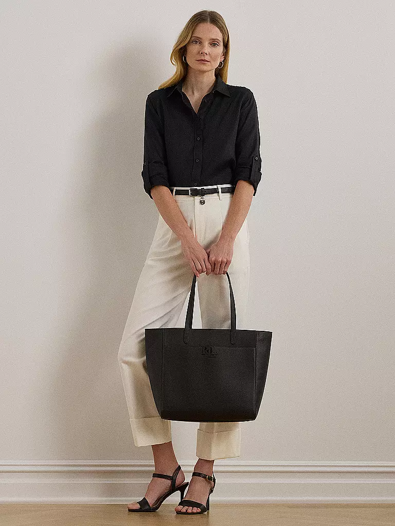 LAUREN RALPH LAUREN | Ledertasche - Shopper Large  | Nero