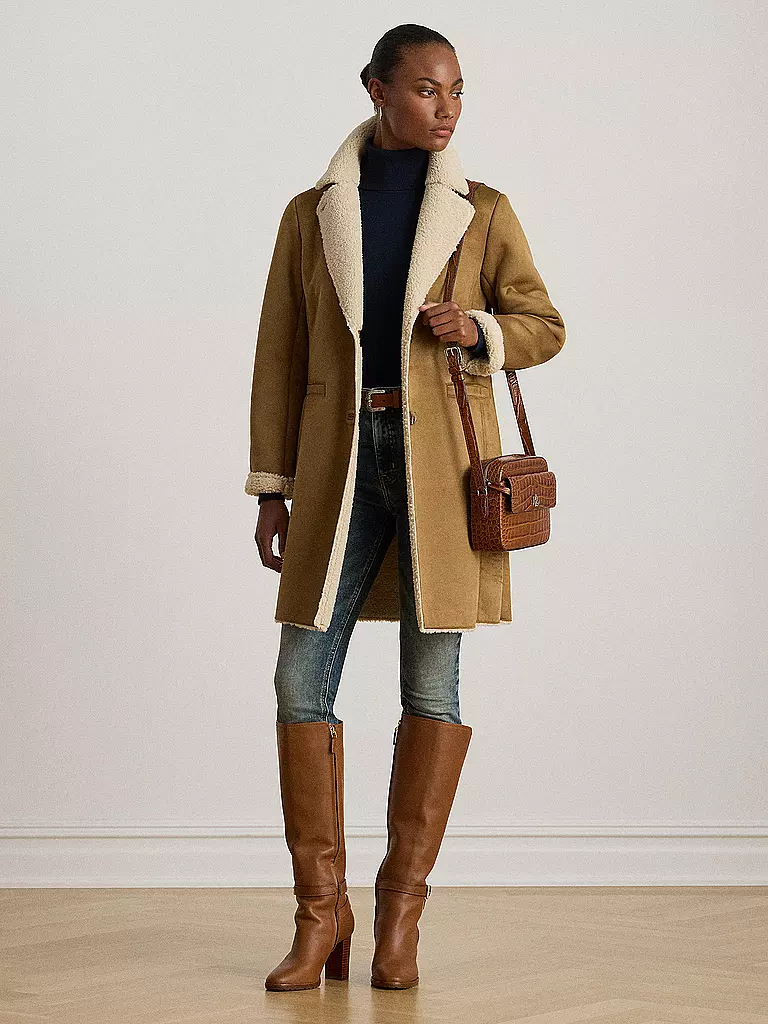 LAUREN RALPH LAUREN | Mantel in Felloptik | Cammello