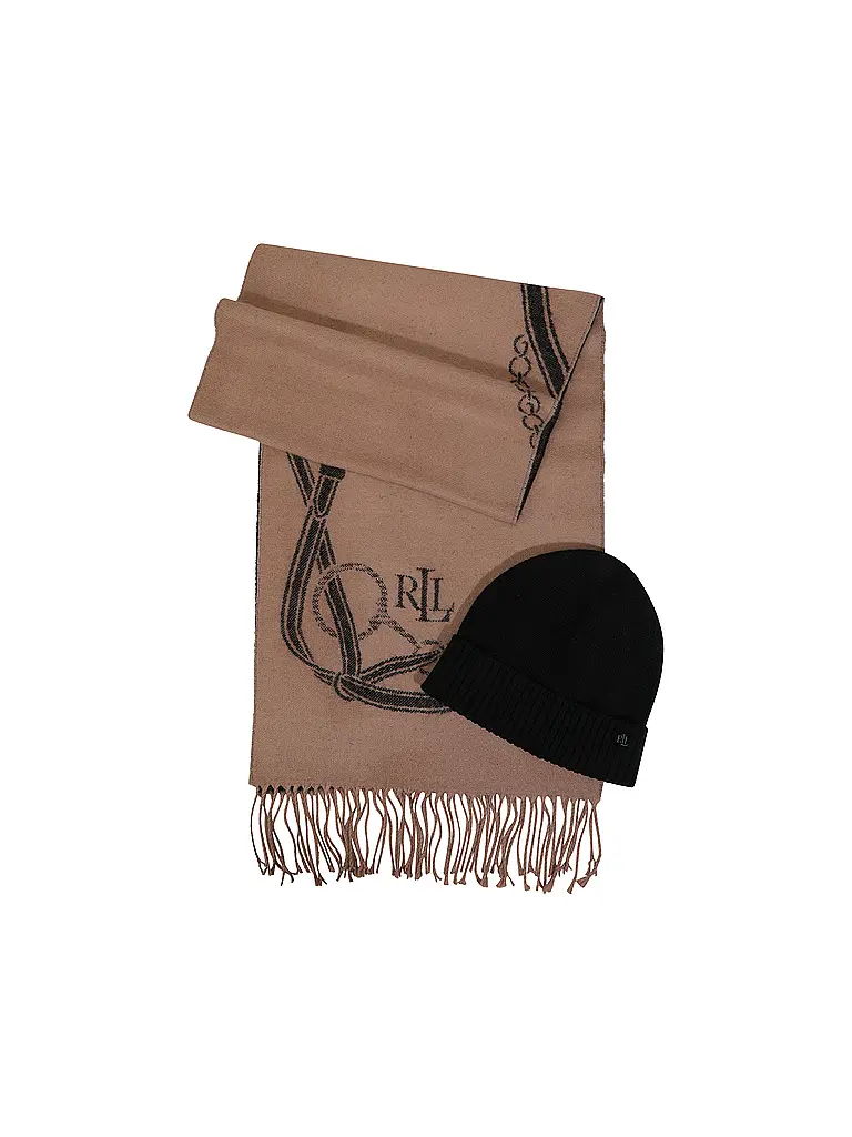 LAUREN RALPH LAUREN | Set 2 pezzi berretto e sciarpa | Cammello