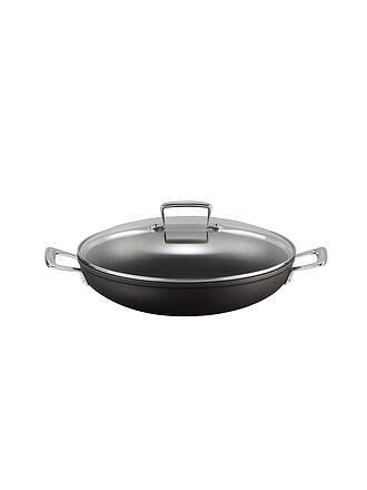 LE CREUSET | Padella professionale antiaderente in alluminio con coperchio in vetro 30 cm Nero