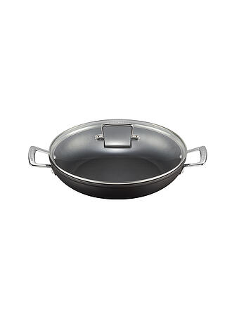 LE CREUSET | Padella professionale antiaderente in alluminio con coperchio in vetro 30 cm Nero