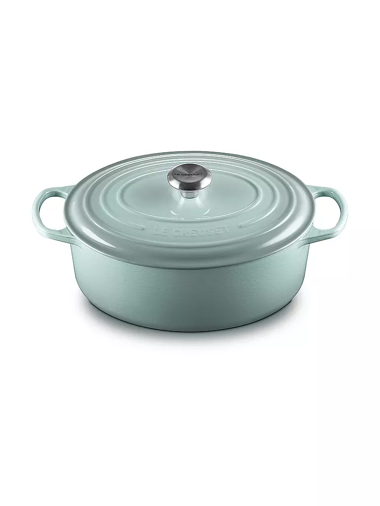 LE CREUSET | Bräter ovale SIGNATURE 31cm 6,3l Sea Salt | Grigio chiaro