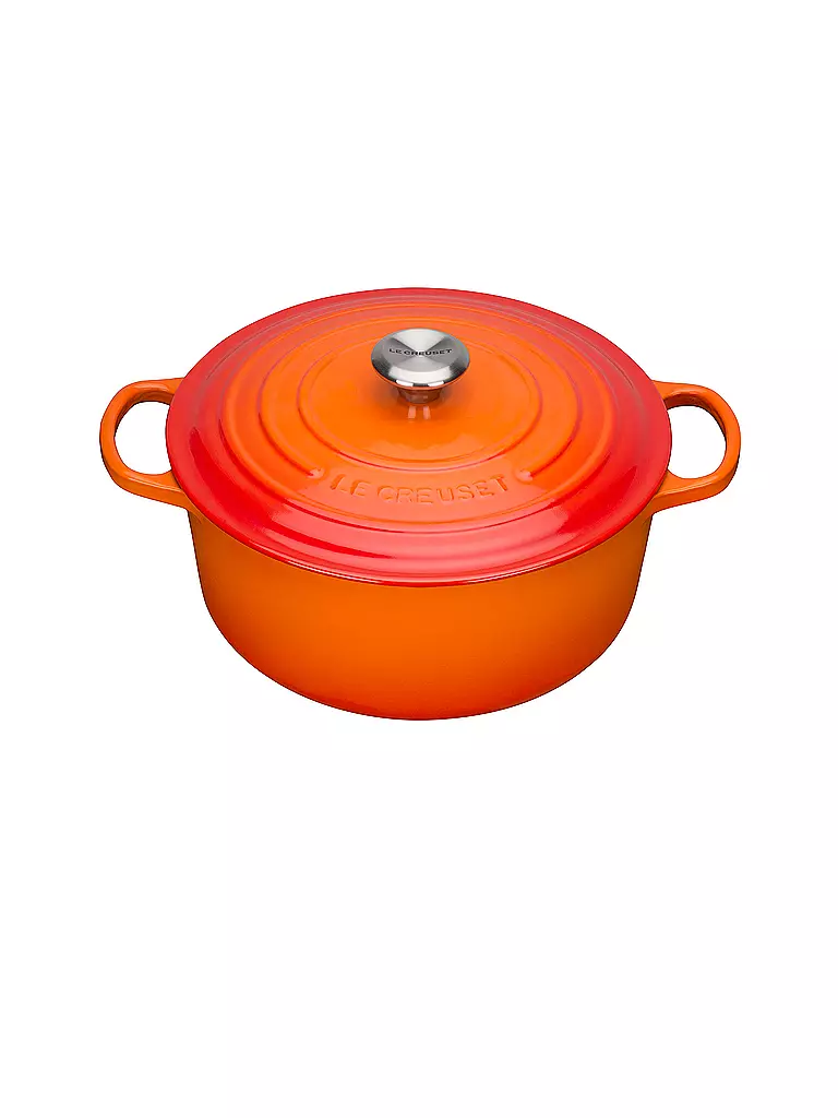LE CREUSET | Bräter rotondo "Signature" 24cm/4,2l (Rosso Forno) | Arancione