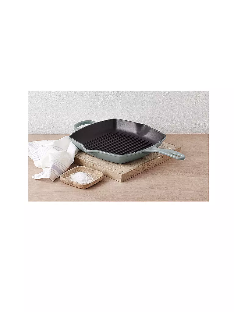LE CREUSET | Grill quadrato SIGNATURE 26x26 cm | Grigio chiaro